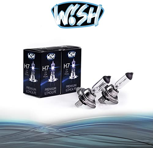 Wish® H7 LongLife 12V 55W PX26d Halogen Glühbirnen Lampen Scheinwerferlampen mit E Prüfzeichen (Doppelpack)