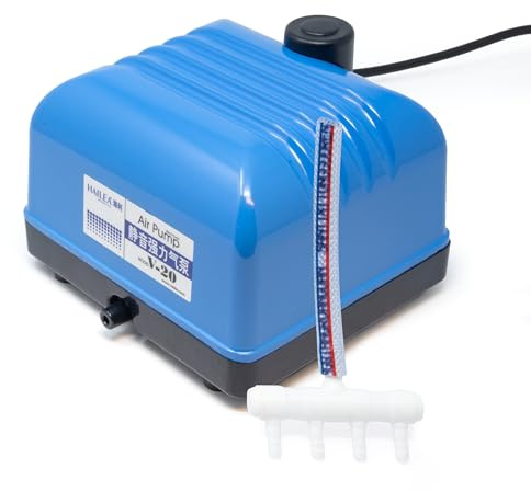 VIALIA Teichbelüfter V-20 | Leistungsstarke 20W Sauerstoffpumpe | Hoher Luftstrom durch doppelte Luftkammer | Robustes Aluminiumgehäuse & einfache Wartung | Ideal für Koi- & Gartenteiche