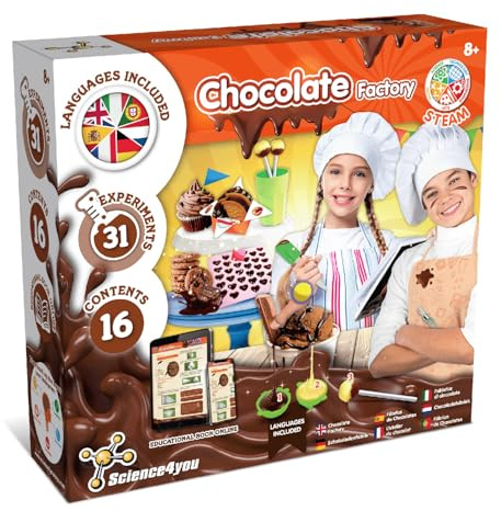 Science4you Schokolabor - Spiel für Kinder ab 8 Jahren mit Experimentierkasten, 31 Experimenten für Kinder die Schokolade lieben, Geschenke für Jungen und Mädchen 8+ Jahre