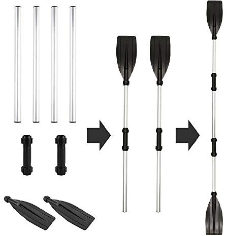 courti Doppelpaddel Kajak Padde, Aluminiumlegierung Paddel Verstellbare LäNge Kanu-Paddel Abnehmbares Kajak Paddel Doppelpaddel Faltbar Stechpaddel für Kajak, Kanu,aufblasbares Boot