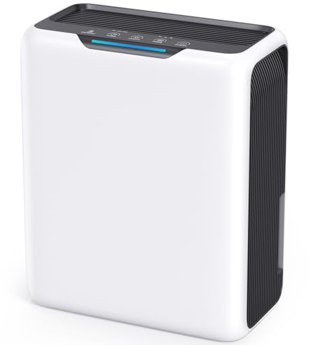 GOAMGE Luftentfeuchter 3L, Luftentfeuchter Elektrisch für 20㎡ Zuhause, Dual Peltier Technologie, 30dB Ultra Leiser für Schlafzimmer, Intelligente Abtau, 24H Timer