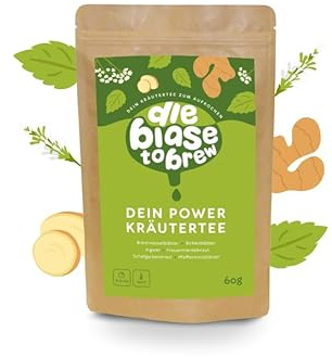 Die Blase to Brew: Erfrischender Blasen-und Nierentee mit Ingwer und Pfefferminze, Entzündungshemmend, Beruhigend, gegen Blasenentzündung/Harnwegsinfektionen, zur Durchspülung der Harnwege, 60g