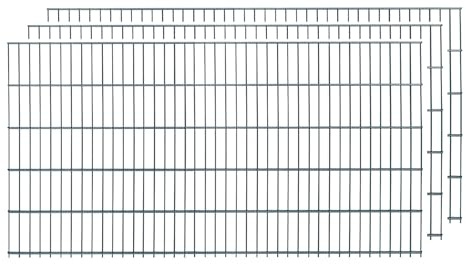 Doppelstabmatten, 2 Stück, Gesamtlänge 4 Meter, Höhe & Farbe wählbar - Drahtstärke: 6/5/6 mm - Maschung: 200 x 50 mm (L 6 m, H 103 cm, Anthrazit)