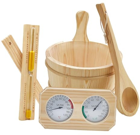 Gralara Sauna Zubehörset, 4 Liter Eimer, Vielseitig Einsetzbar für Schwimmbad, Badezimmer Und Spa