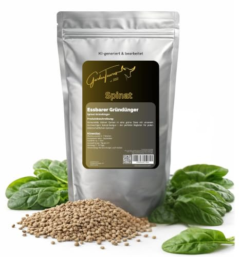 GardenTaurus® natürlicher Gründünger Spinat, 1000g für 100m², Saatgut mit doppeltem Nutzen, essbarer Gründünger - Vorteilspack, verbessert die Bodenstruktur, gibt Nährstoffe frei