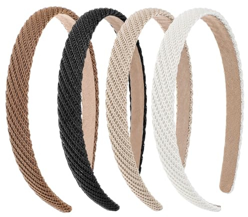 KFHENSOMR 4 Stück Trendige Stirnbänder, Haarreifen Damen Elegant