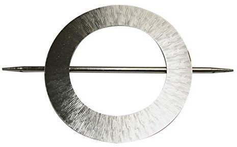 GARDINIA Dekospange Mars mit Stab, Vorhang-Raffhalter zum Dekorieren und Raffen von Stoffen und Vorhängen, Außenmaß Ø 14,5 cm, Metall, Edelstahl-Optik