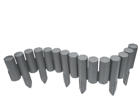 Palisade Rund 2,20m - anthrazit | Beetumrandung, Rasenkante, Beeteinfassung, Gartenpalisade