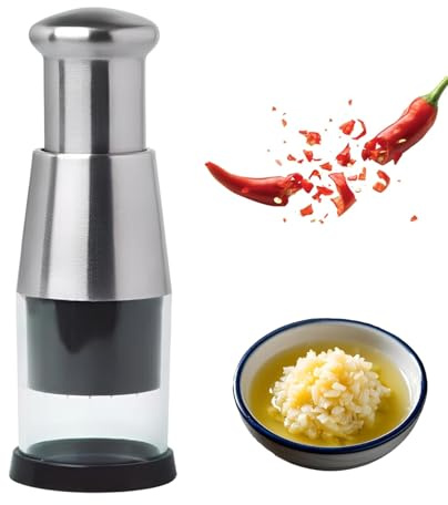 Knoblauchpresse, Knoblauchpresse Manuelle Zerkleinerer Leicht Zu Reinigender GemüSeschneider FüR Knoblauch, Paprika Und Zwiebeln
