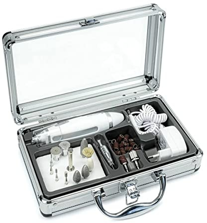 prorelax Maniküre- / Pediküre-Set DELUXE | Für Damen und Herren | Professionelle Hand- und Fußpflege für Zuhause und unterwegs | 15 hochwertige Aufsätze aus chirurgischem Stahl | Mit LED-Licht
