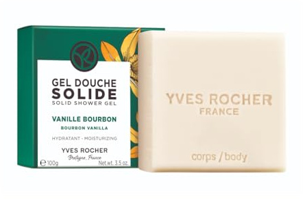 Yves Rocher Vanille Bourbon - Festes Duschgel - 100 g | Sanfte, sinnliche Körperreinigung - 92% natürlich, vegan - Plastikfrei, angenehmer Vanilleduft