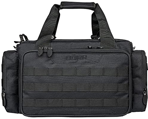 DÖRR Waffentasche ProTac Schwarz, Taktische Einsatztasche für Schießsport, Airsoft, Jagd & Outdoor, Angeln, Kurzwaffentasche für Munition, Magazine & Zubehör, abschließbare Pistolentasche, Polyester