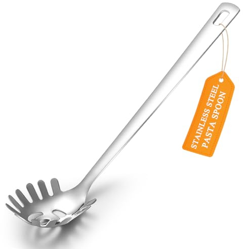 ReaNea Nudellöffel, Spaghettilöffel, Nudelkelle Edelstahl Nudelzange und Spaghettizange, spülmaschinengeeignet