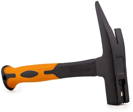 Mivos Latthammer 600 g Kopfgewicht 2K Fiberglasstiel - Zimmermannhammer mit Magnetischem Nagelhalter - Klauenhammer mit Fiberglas Anti-Vibration Griff und Geschmiedet Kopf - DIN 7239