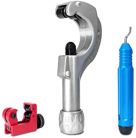 HYCHIKA Rohrschneider 3–50 mm / 0.1–2 mit Entgrater – Vielseitiger Rohrschneider für Alle Gängigen Metalle wie Kupfer, Aluminium Sowie für Verbundrohre