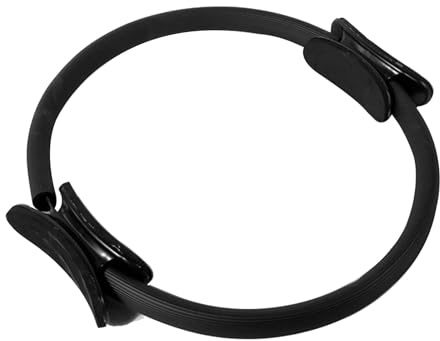 FANWINKJ Pilates Ring – Unisex-Fitnessring, Pilates-Rad für Bauch-, Bein- und Gesäßtraining – Pilates-Reformer, Widerstandsbänder, Core-Training-Ring, Durchmesser 38 cm (schwarz)