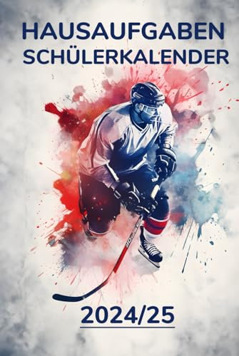 Hausaufgaben Schülerkalender: Eishockey Spieler Cover für Schüler mit Datum Notizen | Schülerplaner | To Do Listen | Stundenplan | Hausaufgabenheft |