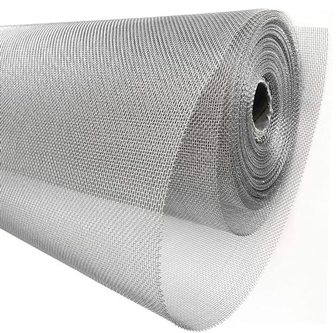 Drahtgeflecht Edelstahl Wire Mesh Drahtgitter Feinmaschig Fliegengitter Edelstahlgewebe Metall Gitter Rolle Lüftungsgitter für Insekten Garten 40 cm x 200 cm