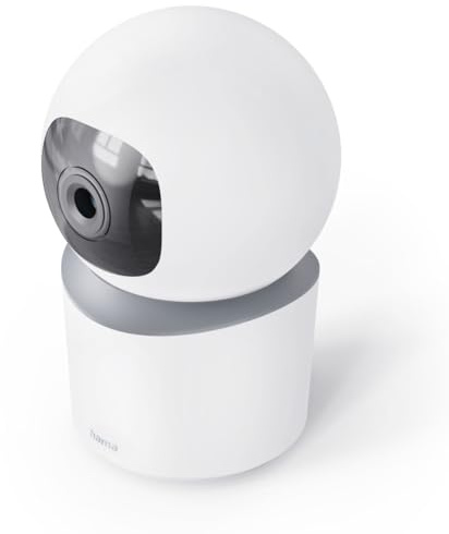 Hama Überwachungskamera innen (smarte WLAN Kamera mit Nachtsicht, 1080p, Aufzeichnung, Bewegungsmelder m. Personenerkennung, Sprechanlage, Indoor Kamera schwenkbar, auch für Haustiere, Babyphone) weiß