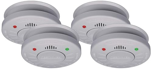 Smartwares Rauchmelder – 10 Jahre Batterielebensdauer, Q-Qualitätssiegel, Prüftaste, 85 dB, RM520 (Packung mit 4)