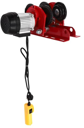 Mini-Elektrische Hebezeugene 1T Elektrische Seilwinde seilzug 370W Lastenaufzug Laufkatze Flaschenzug Einstellbare Breite: 68-120cm, Tragkraft 1T (Kein Drahtseil)