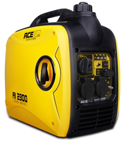 Aceup Energy 2000W Inverter Stromerzeuger Leise Benzin Stromgenerator mit USB und 230 V Steckdosen Tragbar Notstromaggregat für zu Hause Camping Festival Boote 4 Takt 19,9kg