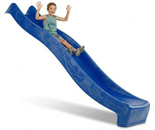 DEMMELHUBER - Kinder Rutsche Outdoor Garten Spielgeräte, Stabile Wasserrutsche für Kinder, Alternative zu Indoor Spielgeräten, 2,90 Meter lang (Blau)