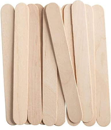 GUSTO [100 Stück] Jumbo 6 Zoll - 15,2 cm Holzstiele für vielseitige Verwendung – Bastelstäbchen für Eis, Speiseeis, Waxing und Holzspatel für Zungenspatel - Formerly Comfy Package