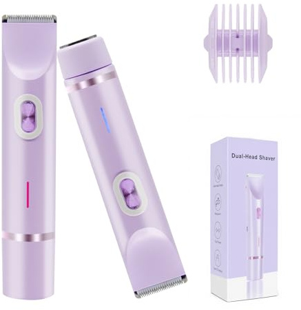 Horuili Dual Head Wiederaufladbarer Bikini-Trimmer für Frauen & Männer – Intimrasierer für glatte Haut – Elektrischer Bikinilinien-Haarentferner für sensible Bereiche