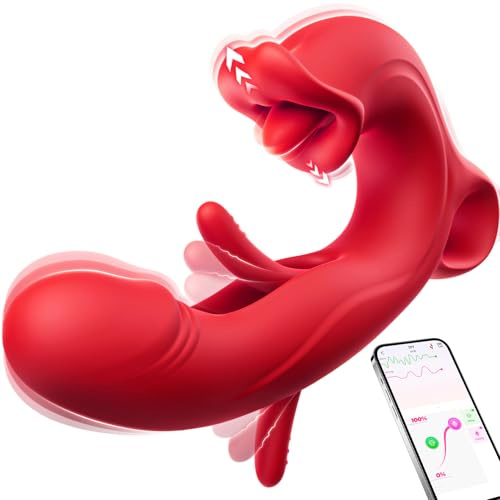 Dildo Vibratorensets für Frauen, Sex Spielzeug für Die Frau Vibrator mit 7 Zungenlecken 7 Schlagmodi 7 Vibrationmodi, Vibration für Frauen Sexspielzeug Brustwarzensauger Klitoris Stimulator für Sie