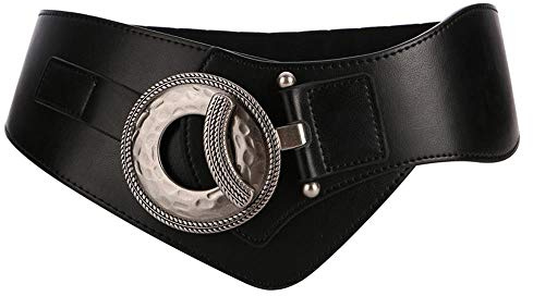 SYMOL Stretchgürtel Elastischer Gürtel Damen Taillengürtel Damen Breit 60mm Ledergürtel Große Taille 65cm-160cm Schwarz Rot Mode Kleidgürtel Dehnbarergürtel.(Schwarz,90cm(Passt Taille 85cm-105cm))