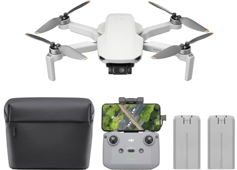 DJI Mini 4K Camera Drohnen Combo mit 4K UHD Kamera für Erwachsene, 3-Achsen-Gimbal-Stabilisierung, 10 km Videoübertragung, Autom. Rückkehr, windstabil, 2 Akkus 62 min Flugzeit, QuickShots, Unter 249g