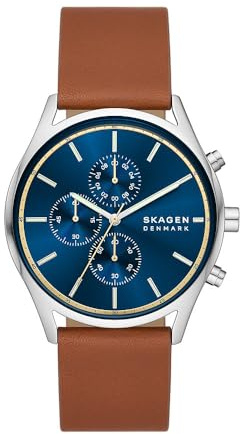 Skagen Holst Herrenuhr, Chronographenwerk mit Edelstahl- oder Lederarmband