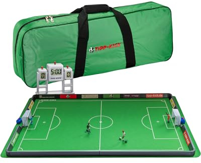 TIPP-KICK Spiel Supercup Deutschland Tischfußball-Set | Fußball-Spiel mit Top Kickern Spielern, Torwarten Toni, Netz-Toren, Halbzeit-Uhr & Soundchip-Sporttasche, Geschenk für Fans