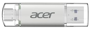Acer USB-Stick UT300 64GB USB 3.2 Gen1, bis zu 150 MB/s, mit Dual-Anschluss Typ-A & Typ-C Flash Drive für PC/Laptop/MacBook/Smartphone