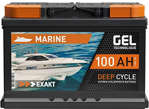 EXAKT GEL Batterie 12V 100Ah Bootsbatterie Marine Schiff Solar Wohnmobil
