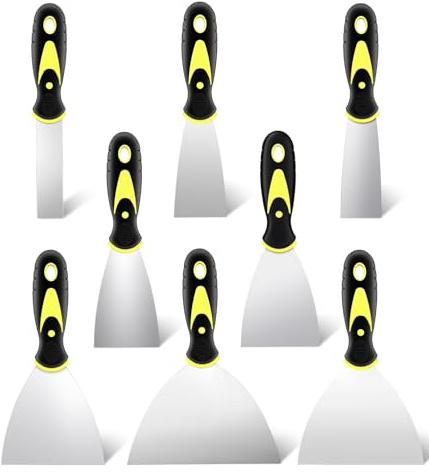 8 Stücke Spachtel Set, Edelstahl Malerspachtel,Kunststoffspachtel, Spachtel Werkzeug, Aufhängeloch Zum Wände Abkratzen Und Entfernen Tapeten (1/1.5/2/2.5/3/4/5/6 Zoll)