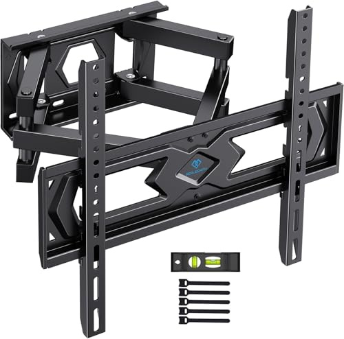 PERLESMITH TV Wandhalterung, Schwenkbare Neigbare TV Halterung für 32-55 Zoll Flach & Curved Fernseher oder Monitor bis zu 45kg, max.VESA 400x400mm