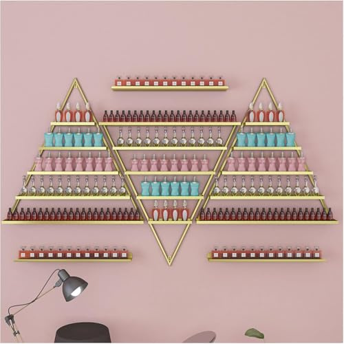 Nagellackregal – Wandmontierter Metall-Organizer für ätherische Öle und Kosmetika, dreieckige Ausstellungsregale für Salon oder Wohnzimmer