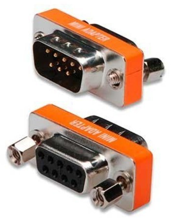 CABLEPELADO Serieller DB9-Null Modem-Adapter Buchse auf Stecker | Null Modem DB9 | Gender Changer Adapter | DB9-H/M | 9-polig | Kreuzstecker Pin-out | Buchse auf Stecker