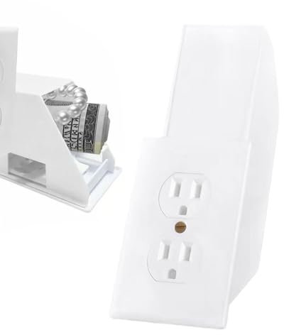 Steckdosentresor, versteckter Wandsteckdosentresor - Sichere sichere Steckdose mit Aufbewahrungslösung mit Schlüsselschloss - Wand-Geldverstecke, sichere Verstecke, vielseitiger Safe für Schmuck, Barg