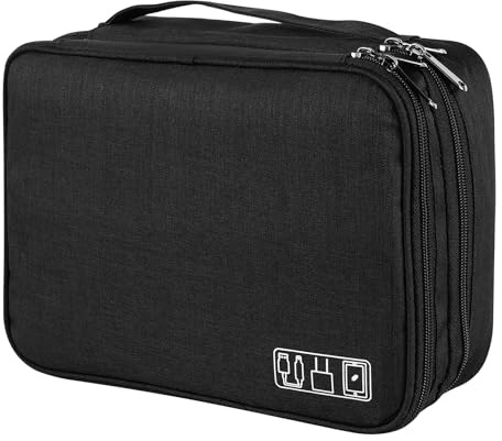 AiQInu Kabeltasche Universal Travel Kabel Organizer Tasche Cubes Kabel Etui,3 Layer Wasserdichten Verstellbares Kabelorganizer für Handy Ladekabel, Powerbank, USB Sticks, SD Karten