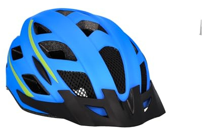 FISCHER Erwachsene Fahrradhelm, Radhelm, Cityhelm, Mountainbike-Helm Urban Montis, S/M, 52-59cm, blau gelb, mit beleuchtetem Innenring-System