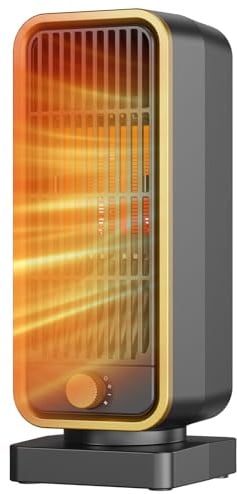 Heizlüfter Klein Energiesparend - 900W Leiser Elektrischer PTC Keramik, 3-Gang heizgeräte, Heater Überhitzungs Und Kippschutz, Elektroheizung für Räume Schlafzimmer