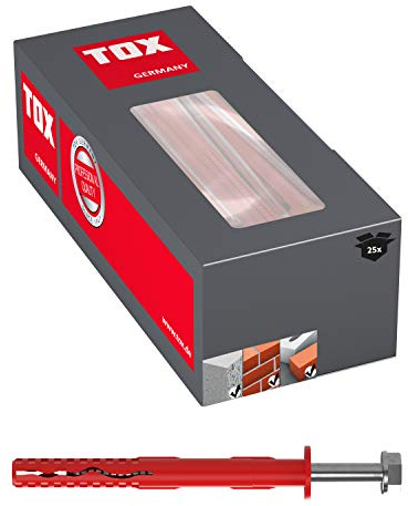TOX Rahmendübel Fassad XL 14 x 220 mm + Schraube, 25 Stk. | Für Fassaden- und Dachunterkonstruktionen in vielen Baustoffen, Spezialschraube SW17, 067101221