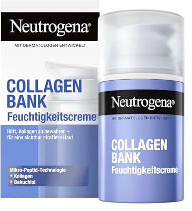 Neutrogena® Collagen Bank Feuchtigkeitscreme (50 ml), Anti-Aging Creme mit Bakuchiol & Mikro-Peptid-Technologie, straffende Kollagen-Creme für Gesicht & Hals