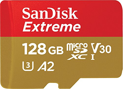 SANDISK 128GB Extreme microSDCX Karte + Adapter, bis zu 190MB/s Lesen | UHS-I, V30, 4K & Full HD, U3, C10, A2, bis zu 90MB/s Schreiben, Ideal für Dash Cams und Drohnen