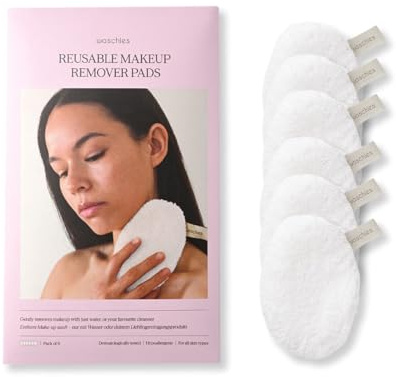 Waschies Abschminkpads/Waschpads - 6er-Set Weiß – sanfte Gesichtsreinigung - waschbar, wiederverwendbar & hypoallergen - Alle Hauttypen – Alternative zu Wattepads & Abschminktüchern