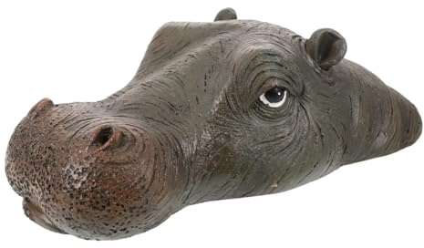 Cabilock Schwimmende Nilpferd Kopf Statue Aus Kunstharz Realistische Teichdekoration Für Garten Terrasse Und Pool Leichte Wetterfeste Nilpferd Figur 10 Zoll