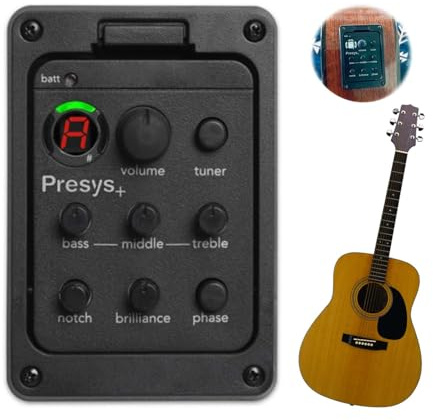 Nicoone 3-Band-Gitarrenvorverstärker Equalizer für Akustikgitarren-Equalizer Eine Bord Des Preamp-Pickup-Tuner